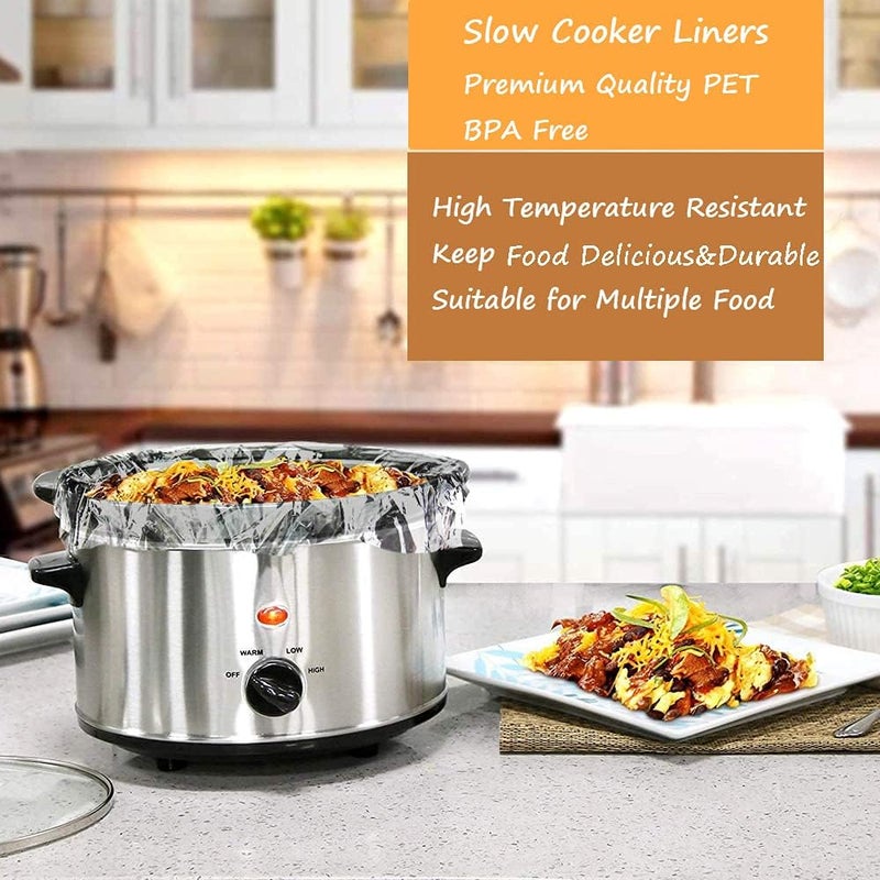 OOFLAYE 40 Counts Slow Cooker Liners and Cooking Bags, Extra Large Size Fits 6-10QT Pot, 14"x 22", BPA Free, Suitable for Oval & Round Pot -2 Pack - Image 2